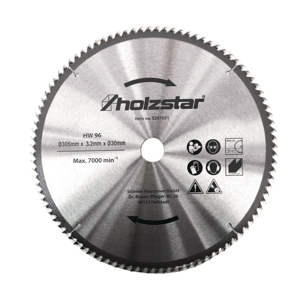 Holzstar HW Sägeblatt 305 x 30 x 3,2 mm Z96