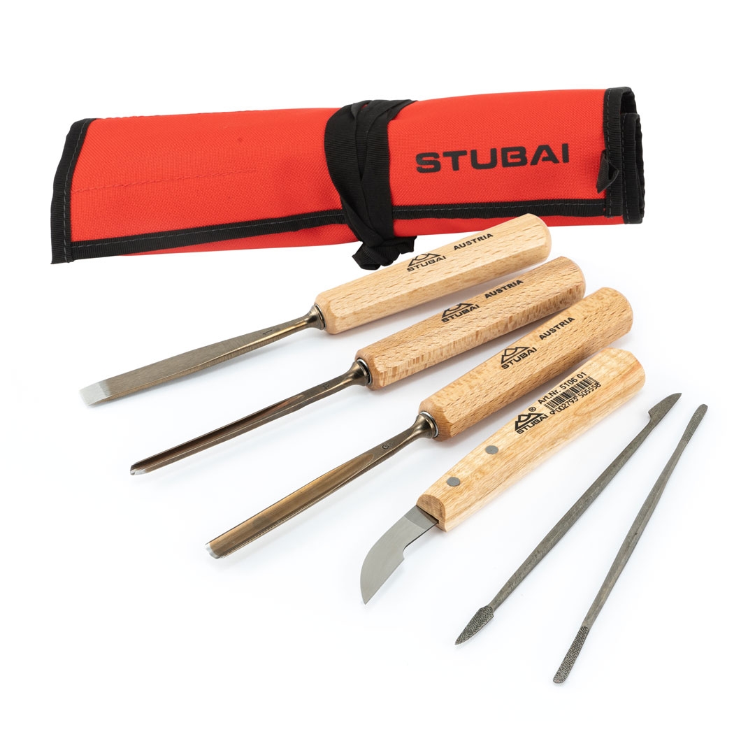 STUBAI Schnitzeisen - Riffelraspel SET 6-teilig