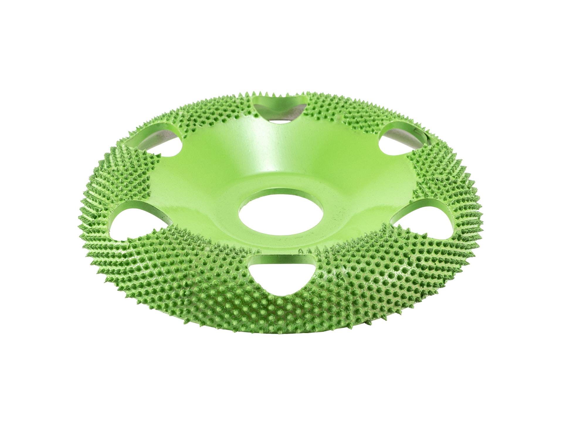SABURRTOOTH 100 mm Frässcheibe, gewölbt, gelocht, grob/grün
