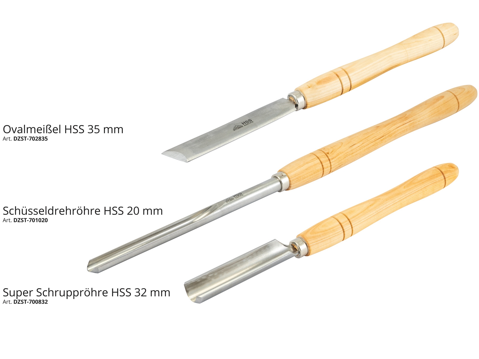 STUBAI Drechselwerkzeug HSS "GROSS" SET 3-teilig