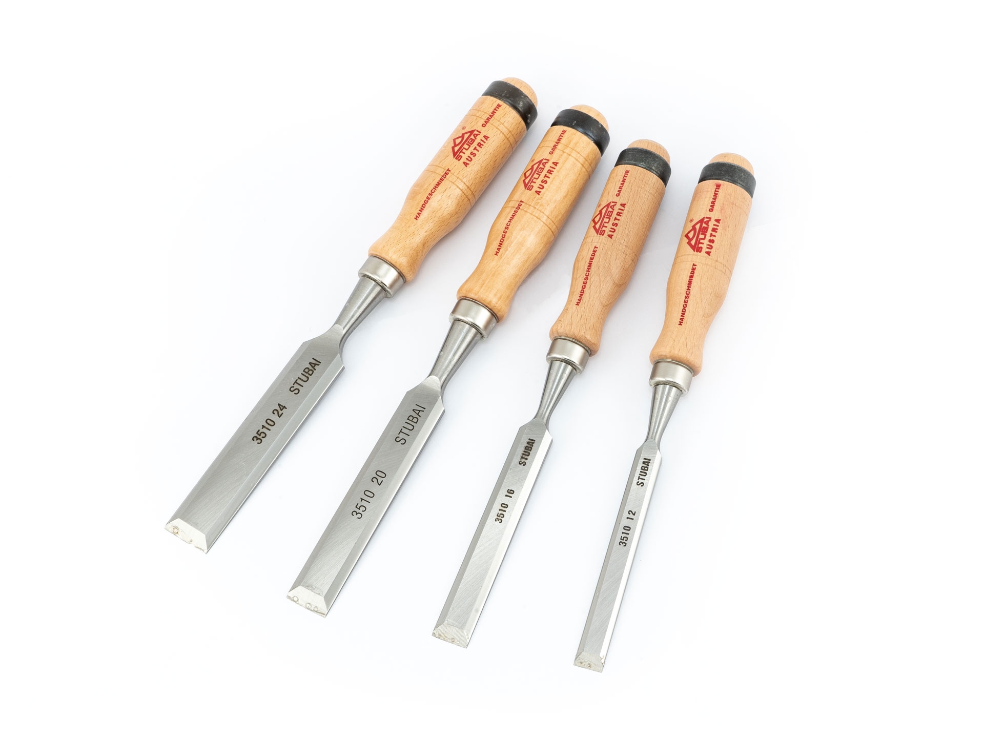 STUBAI Stemmeisensatz mit Rotbuchenheft 4-teilig