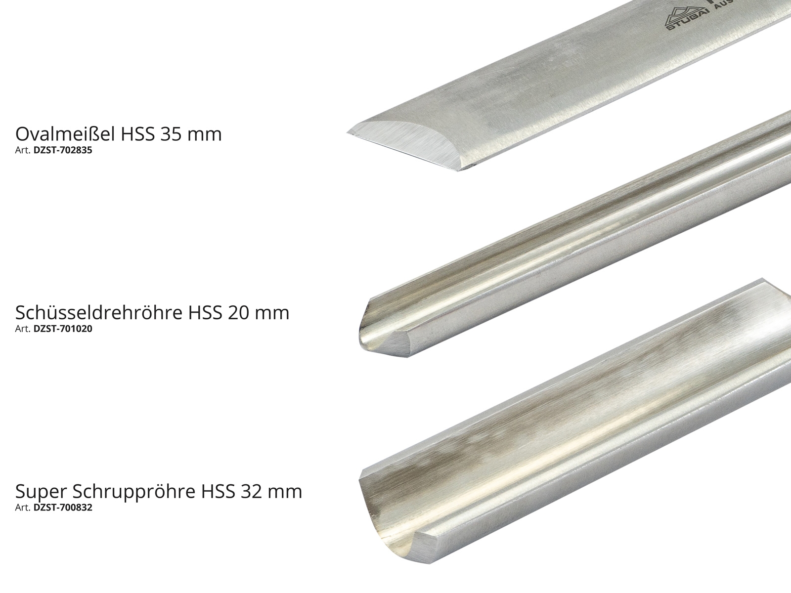 STUBAI Drechselwerkzeug HSS "GROSS" SET 3-teilig