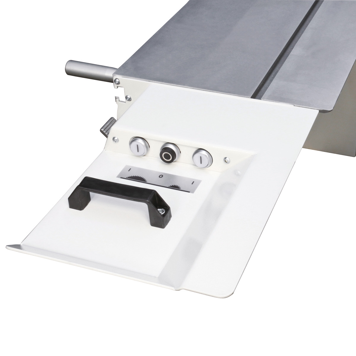 Holzkraft Ein-Ausschalter Haupt- und Vorritzsägeblatt am Schiebeschlitten