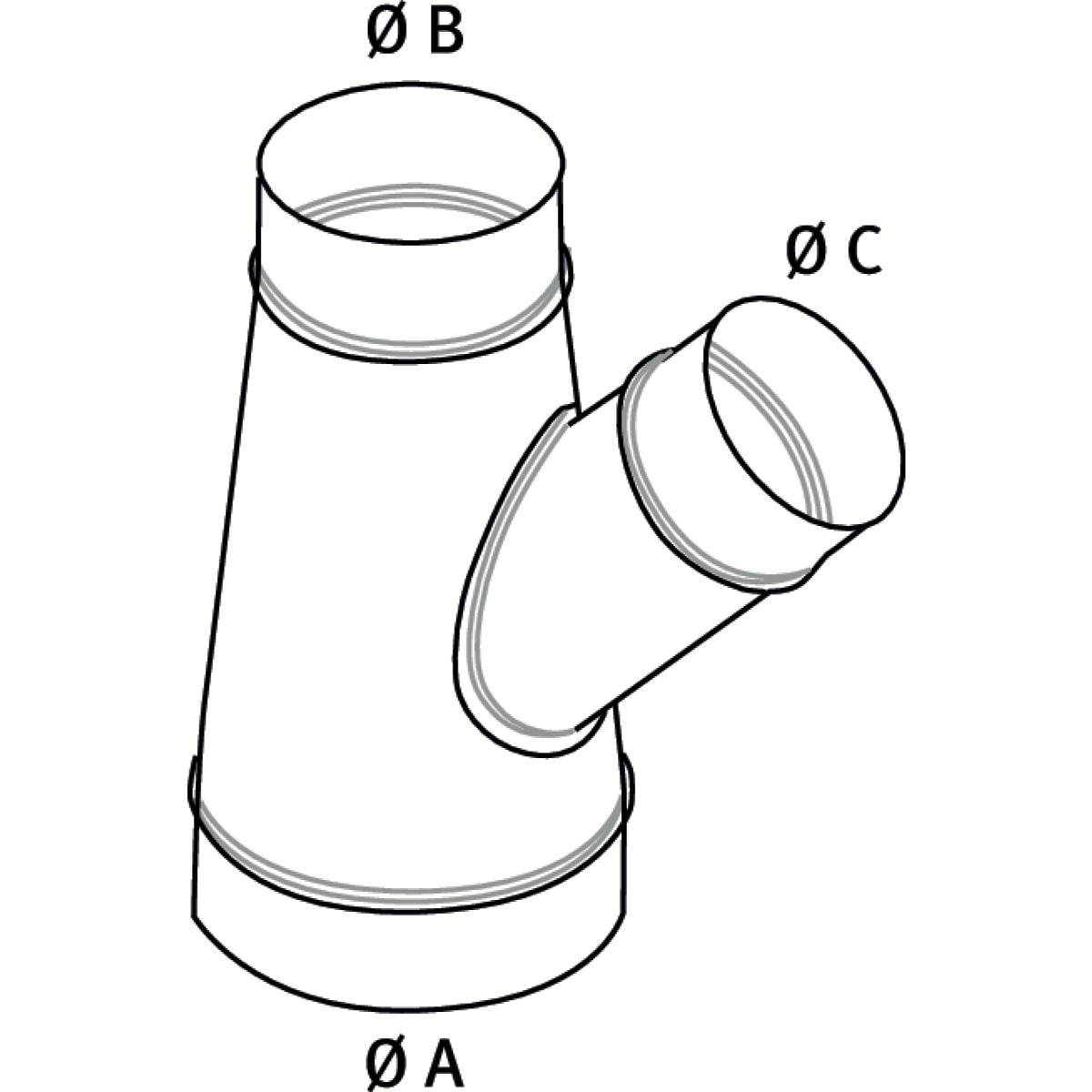 Holzkraft Abzweigstück 45° Ø 160/120/120