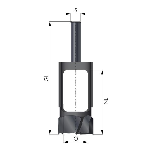 SP-Zapfenfräser rechtsschneidend d= 30mm
