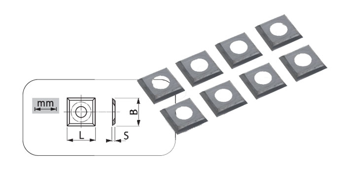 Hartmetallwendeplatten 14 x 14 x 2.0 mm | VE= 10 Stück