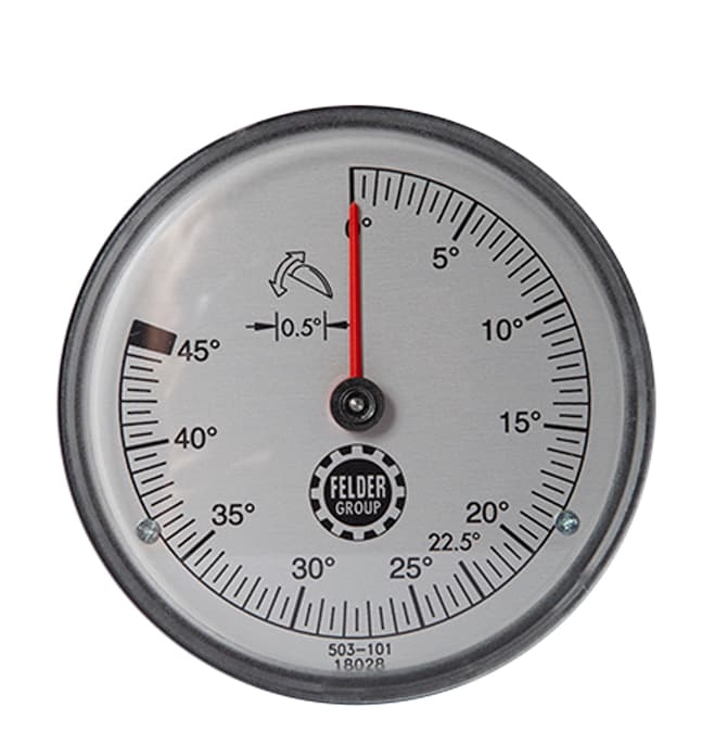 Anzeigeuhr mit Analoganzeige für Kreissägeschwenkung