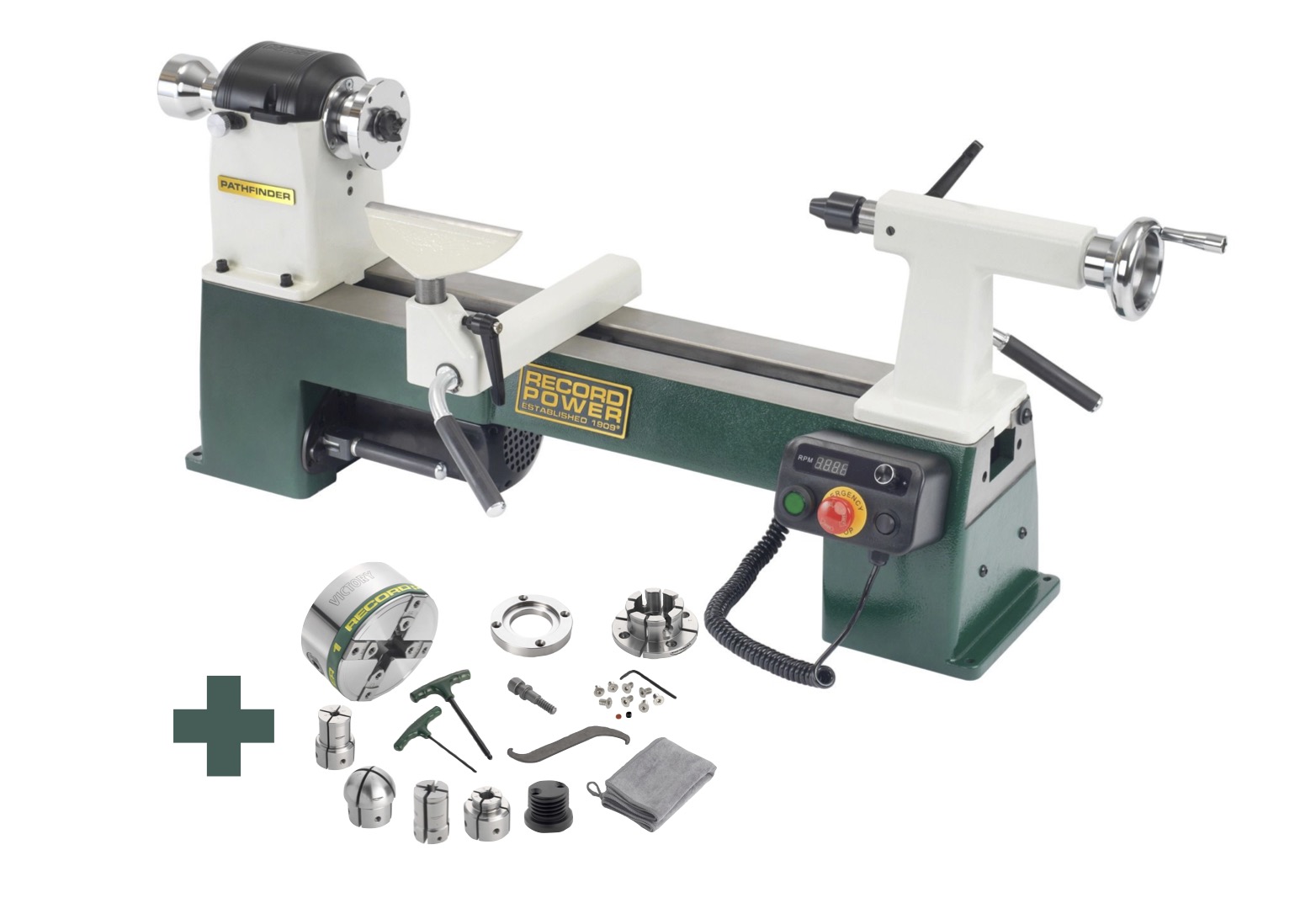 RECORD POWER PATHFINDER Tischdrechselbank - Aktions-Set