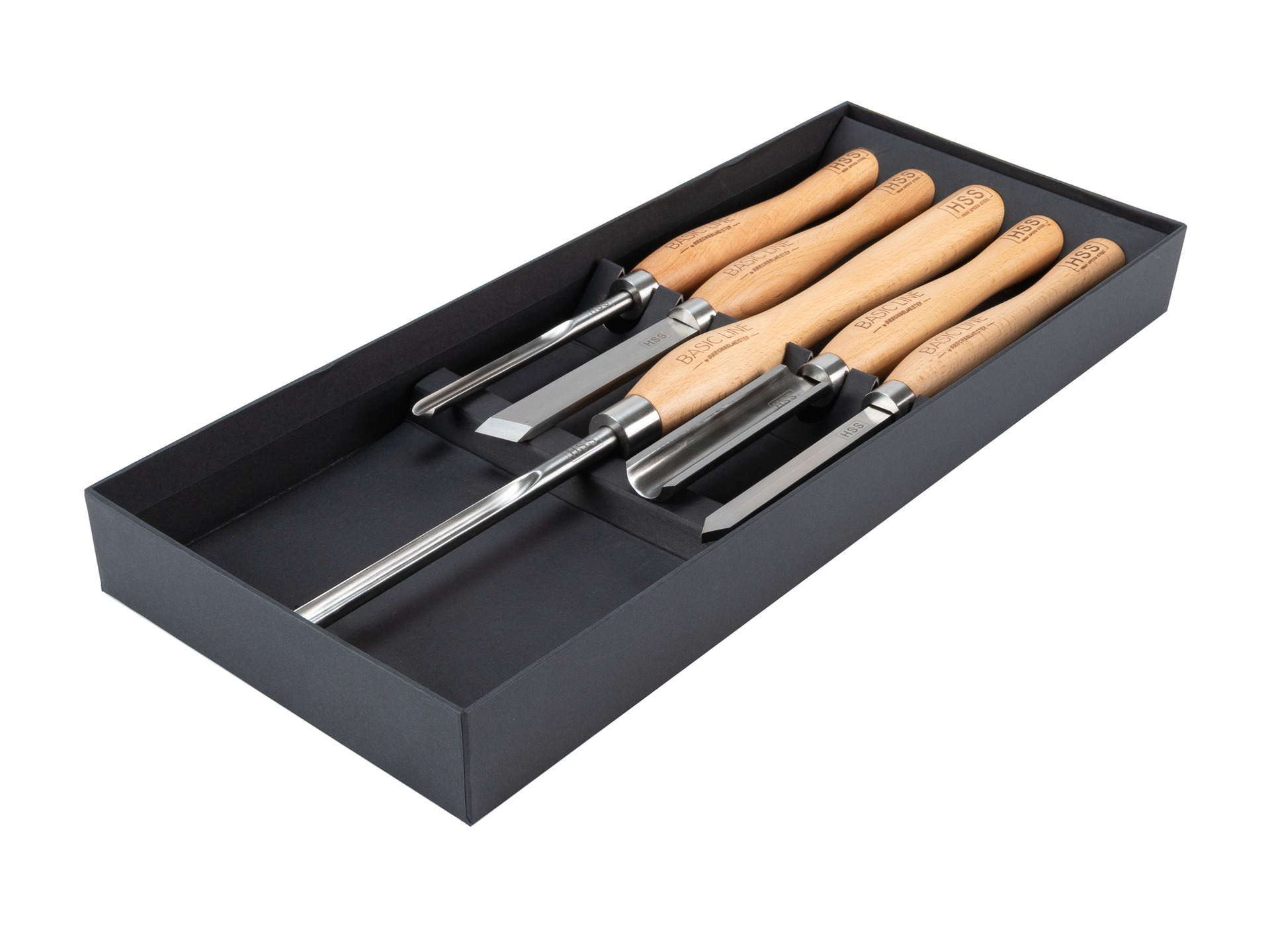 BASIC-LINE Drechselmesser HSS M2-KRYO MIDI-SET 5-teilig