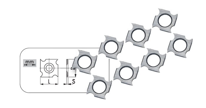 HM 4 fach Wendemesser (Hauptschneiden)