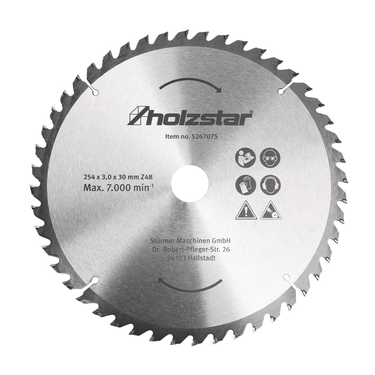 Holzstar Sägeblatt 254 x 30 x 3,0 mm Z48