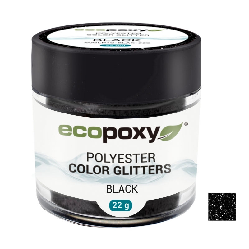 EcoPoxy Polyester Colour Glitter SCHWARZ