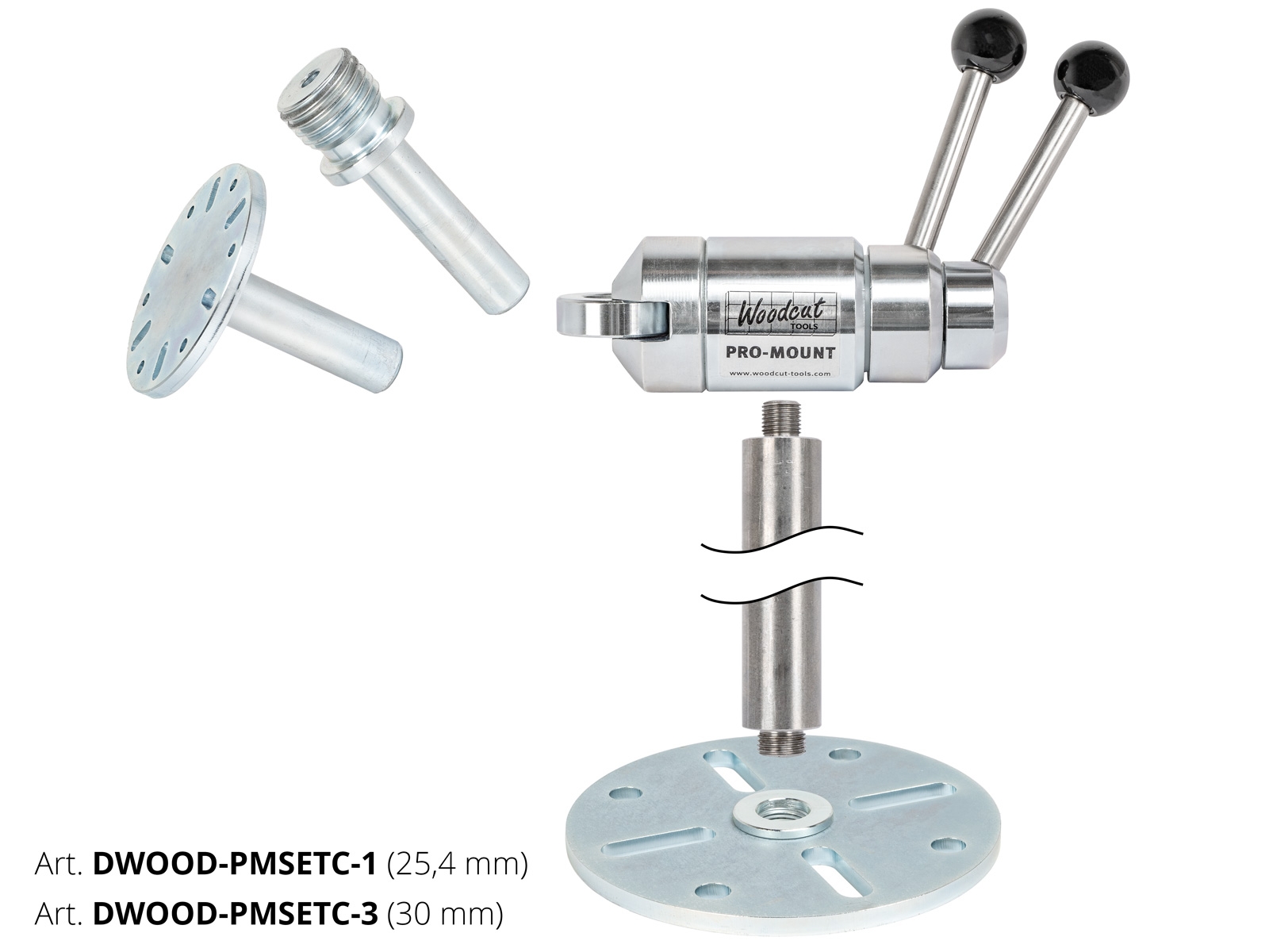 WOODCUT Spannvorrichtung PRO-MOUNT Komplett-SET 25,4 mm