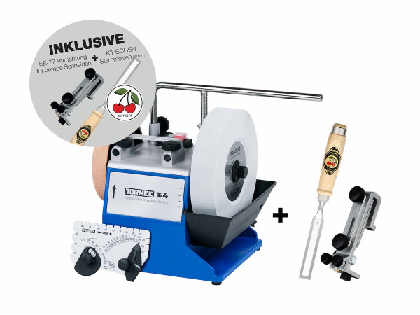 TORMEK Naßschleifmaschine T4 Aktion: inkl. SE77 und Kirschen Stechbeitel 20mm