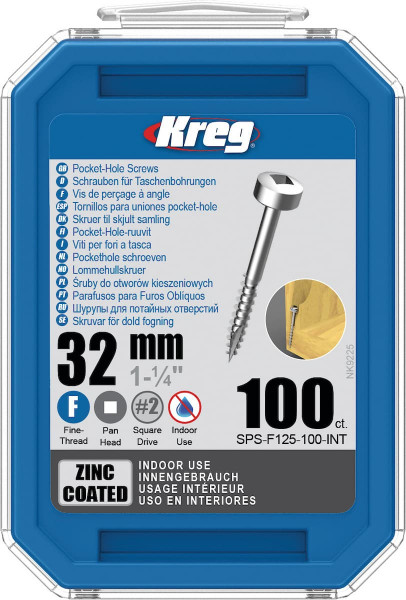 KREG® Pocket-Hole Schrauben 32 mm, Feingewinde VE=100 Stück