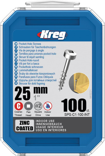 KREG® Schneidschrauben 25 mm, Grobgewinde VE=100 Stück